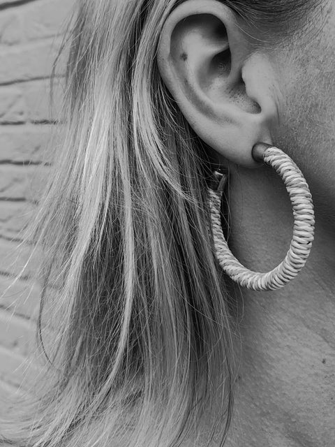 Narratives The Line Thread wrap hoop earrings
