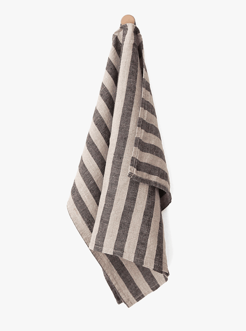 Dodesign Linen tea towel dark stripes