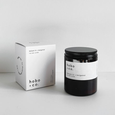 Hobo + Co  Balsam Fir and Bergamot jar candle