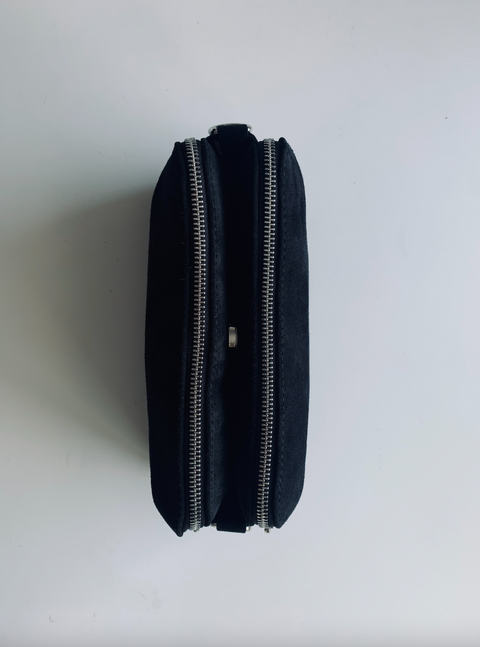 AIRE goods Suede cross-body zipper bag