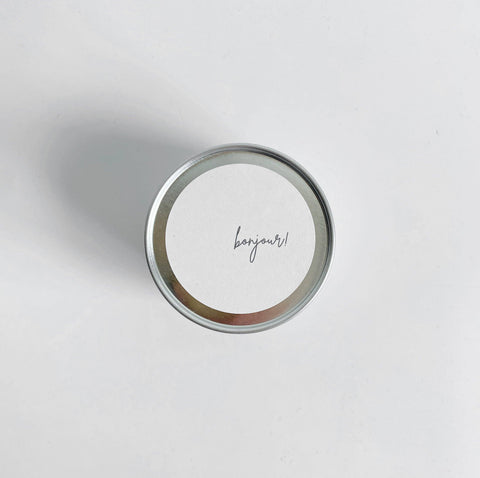 Hobo + Co Travel tin candle "Bonjour"